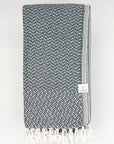 Folded Cotton scarf in grey colour in a 'gentle wave' pattern.