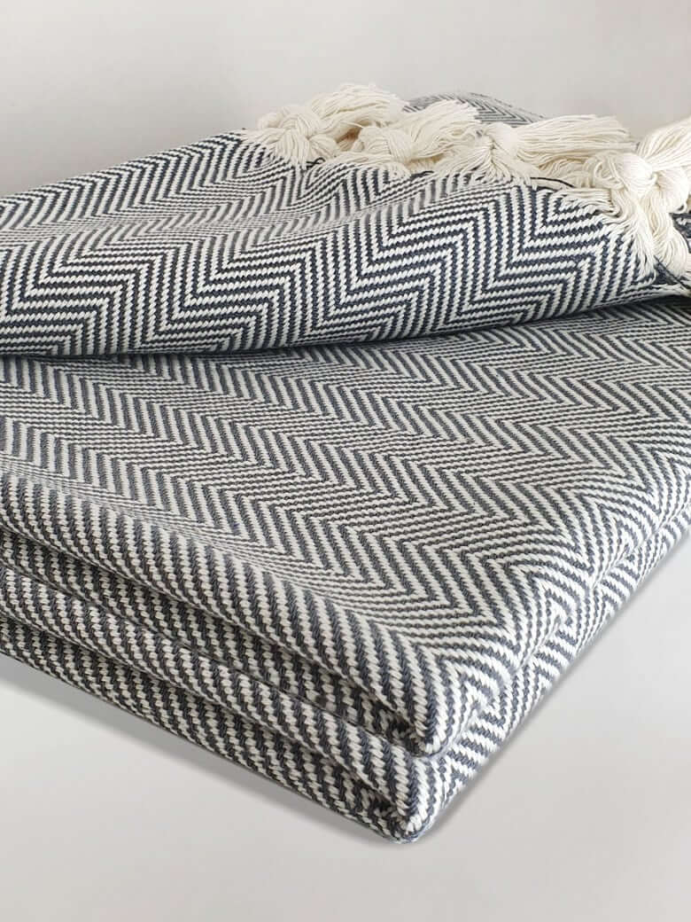 Herringbone Blanket Cotton Blanket Peshtemall UK