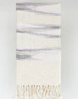Folded scarf with linen & cotton blend in lavender colour.