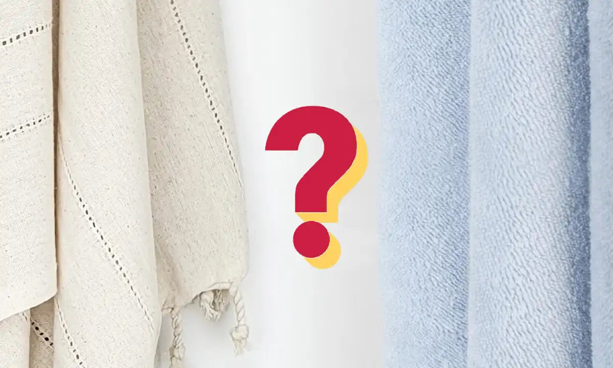 a classic peshtemal hammam towel and traditional (terry) towel