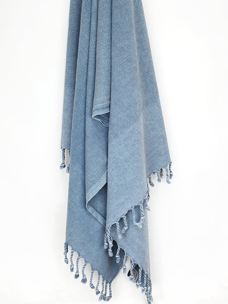 100% cotton scarf in plain grey colour with knotted fringe hanging.